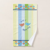 ハッピーソングのカラフルタオルを鳥とセットで歌う バスタオルセット (ハンドタオル)