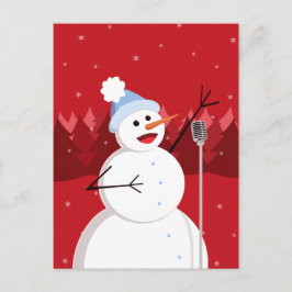 ハッピーソング雪だるまクリスマス シーズンポストカード