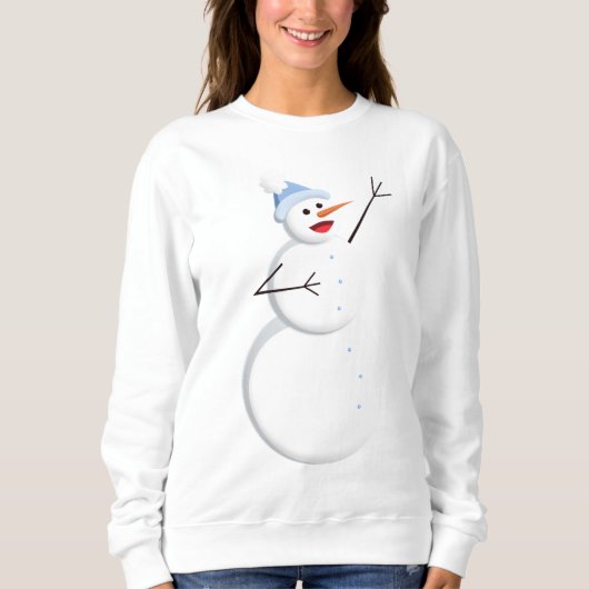 ハッピーソング雪だるまクリスマス スウェットシャツ (正面)