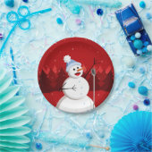 ハッピーソング雪だるまクリスマス ペーパープレート (パーティー)