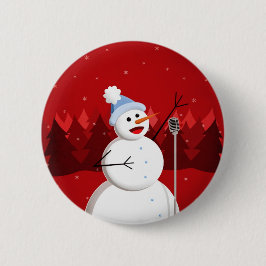 ハッピーソング雪だるまミュージカルクリスマス 缶バッジ