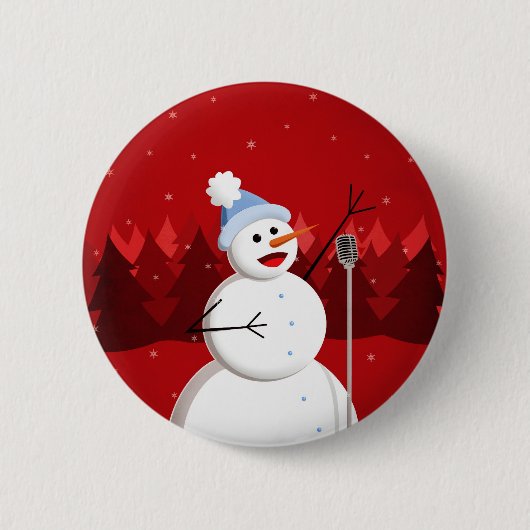 ハッピーソング雪だるまミュージカルクリスマス 缶バッジ (正面)