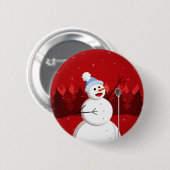 ハッピーソング雪だるまミュージカルクリスマス 缶バッジ (正面&裏面)