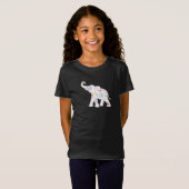 ハッピーゾウ大モダン花柄Tシャツ Tシャツ (正面フル)
