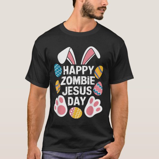 ハッピーゾンビイエズスデイイースターゾンビ Tシャツ (正面)