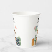 ハッピータイガーとパーティー帽子とギフト、誕生日 紙コップ (右)