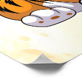 ハッピータイガー漫画アートプリント!可愛いタイガーウォールアート ポスター (角)