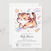 ハッピータイガー赤ちゃんシャワー 招待状 (正面/裏面)