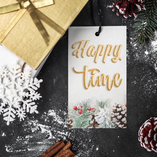 ハッピータイムフェスティバル雪クリスマスギフトタグ ギフトタグ