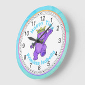 ハッピータイム踊りテディベア ラージ壁時計 (傾斜)