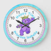 ハッピータイム踊りテディベア ラージ壁時計 (正面)