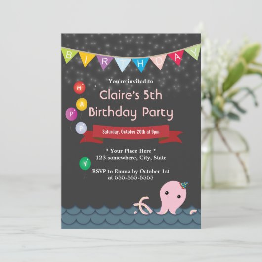 ハッピータコスタリーナイト誕生日招待状 招待状 (スタンド正面)