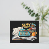 ハッピータックスデイ計算ツールと型枠 ポストカード (スタンド正面)