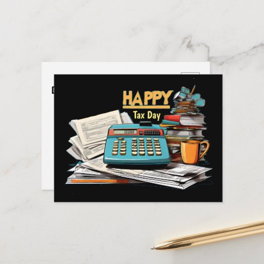 ハッピータックスデイ計算ツールと型枠 ポストカード (正面/裏面インサイチュ)