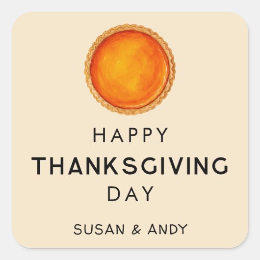 ハッピータンクスギビングデー　パンプキンパイ付き スクエアシール (正面)