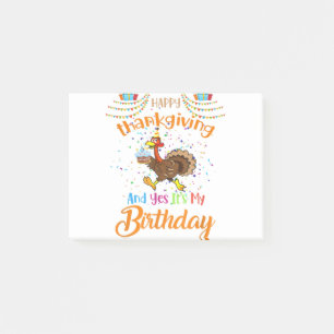 ハッピータンクスギビング そして、そう、私の誕生日はターキーだ ポストイット