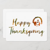 ハッピータンクスギビング (ぼけっと七面鳥のライト) 招待状 (正面/裏面)