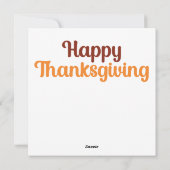 ハッピータンクスギビング グリーティング カード (裏面)