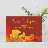 ハッピータンクスギビング ダウンロード可能なグリーティングカード 招待状 (スタンド正面)