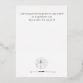 「ハッピータンクスギビング」ダークブルー本物のホリデー用箔 箔シーズンカード (裏面)