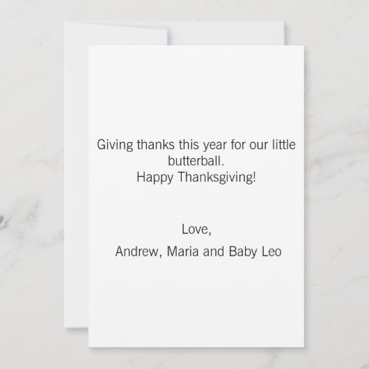 ハッピータンクスギビング ニューベイビータキーカード サンキューカード (裏面)