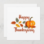 ハッピータンクスギビング パンプキン オータムリーフ フラット 招待状 (正面/裏面)