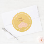 ハッピータンクスギビング パンプキン ファミリー 返送先住所 ラウンドシール (封筒)