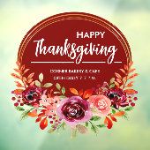 ハッピータンクスギビング フローラル リース ウィンドウ クリング ウィンドウサイン (シート3)