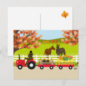 ハッピータンクスギビング ラブラドールとトラクター ポストカード (正面/裏面)