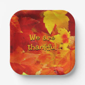 ハッピータンクスギビング レッド オートムリーブス ペーパープレート (正面)