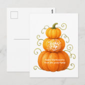 ハッピータンクスギビング 感謝のポンプキン ポストカード (正面/裏面)