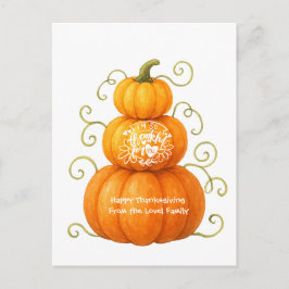 ハッピータンクスギビング 感謝のポンプキン ポストカード