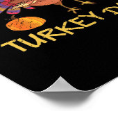 ハッピーターキーおもしろいの日サンクスギビング ポスター (角)