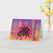 ハッピーターキーデイのグリーティングカード カード (黄色い花)