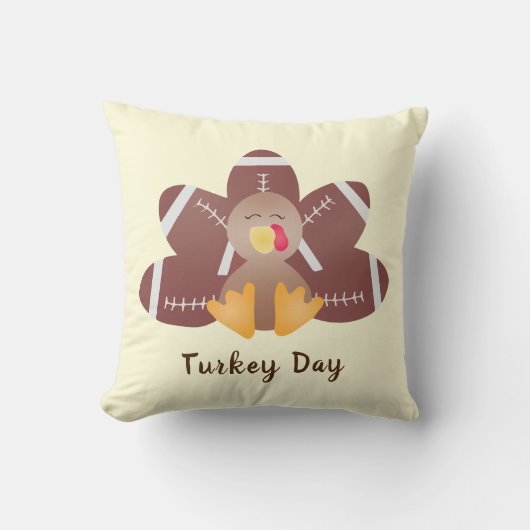 ハッピーターキーデイサッカーの羽根 クッション (正面)