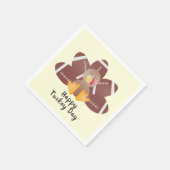 ハッピーターキーデイサッカーの羽根 スタンダードカクテルナプキン (角)