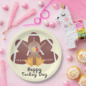 ハッピーターキーデイサッカーの羽根 ペーパープレート (パーティー)