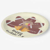 ハッピーターキーデイサッカーの羽根 ペーパープレート (アングル)