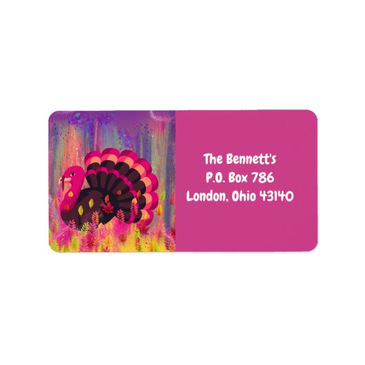 ハッピーターキーデイ住所 シール (正面)