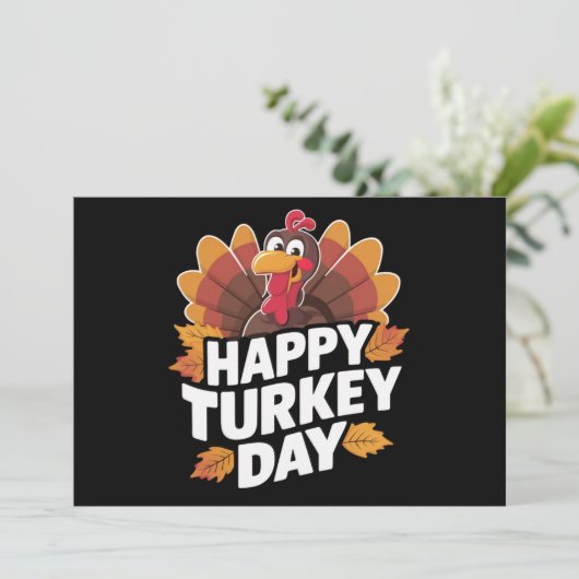 ハッピーターキーデー 感謝祭 ホリデー ギフト シーズンカード (スタンド正面)