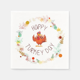 ハッピーターキー葉デイとトルコ スタンダードカクテルナプキン