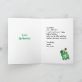 ハッピータートレーベル誕生日カードと亀 カード (内部)