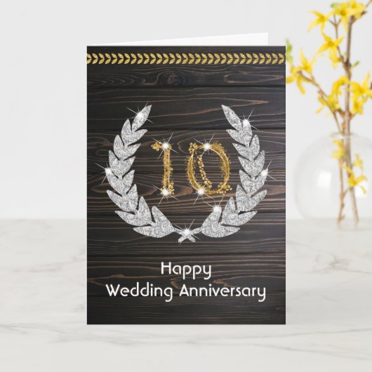 ハッピーダイヤモンド結婚10周年記念カード カード (黄色い花)