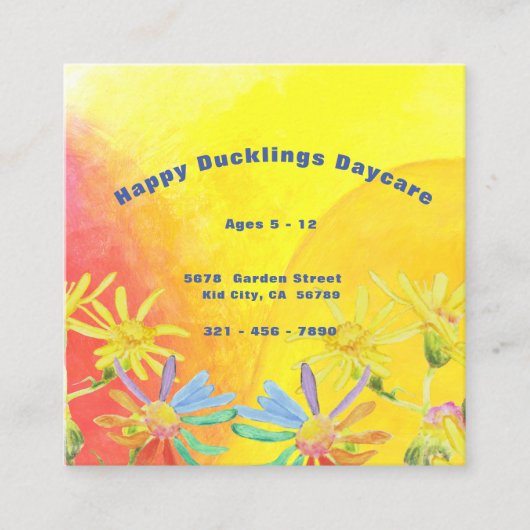 ハッピーダクリングデイサービス名刺 スクエア名刺 (正面)