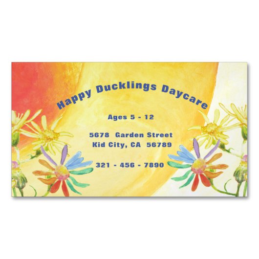 ハッピーダクリングデイサービス名刺 マグネット名刺 (正面)