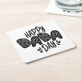 ハッピーダダダデイハッピー父の日 |コースター スクエアペーパーコースター (アングル)