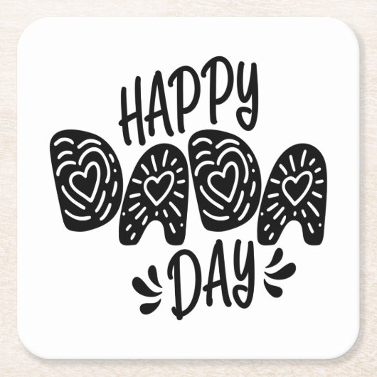 ハッピーダダダデイハッピー父の日 |コースター スクエアペーパーコースター (正面)