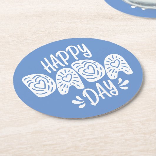 ハッピーダダダデイハッピー父の日 |コースター ラウンドペーパーコースター (アングル)