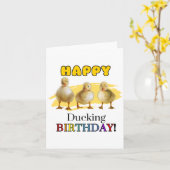 ハッピーダッキングパンズ誕生日カード カード (黄色い花)