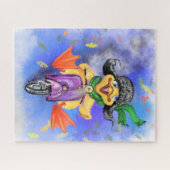 ハッピーダックウィズスクーターおもしろいパズル ジグソーパズル (横)